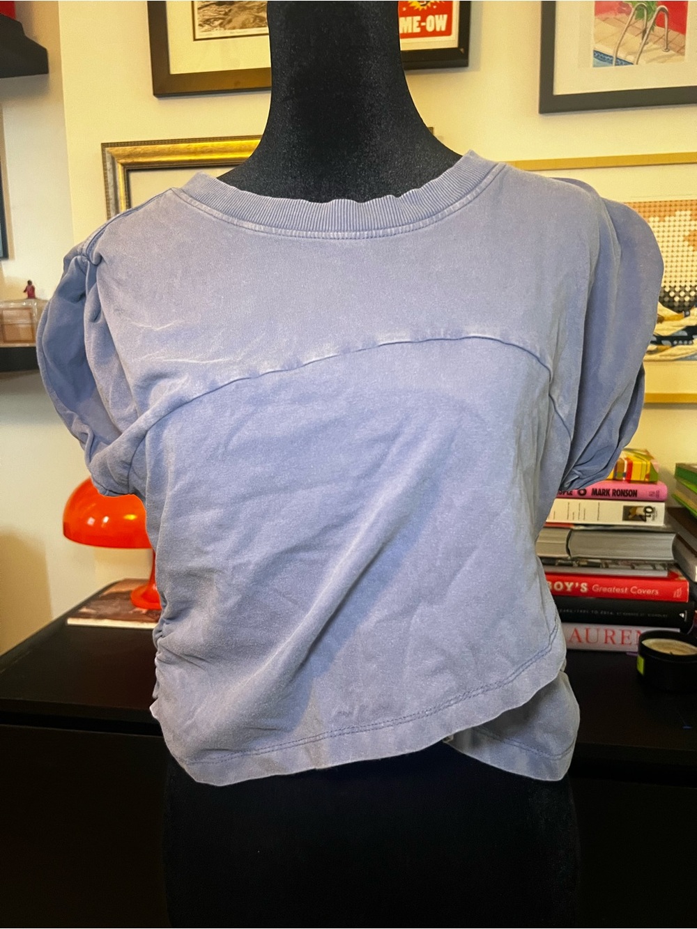 FP Movement by Free People Lavender Puff Sleeve Crop Top